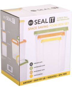 Opbergbox Seal It Stapelbaar Set van 3 Stuks
