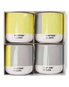 Cortado Beker Dubbelwandig 170 ml in Giftbox Set van 4 Stuks - Illuminating 13-0647 & Ultimategray 17-5104