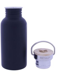 Urban Thermosfles met Bamboe Dop 500 ml Night Black