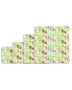 Bijenwasdoek Zero Waste Set van 4 Stuks Asorti