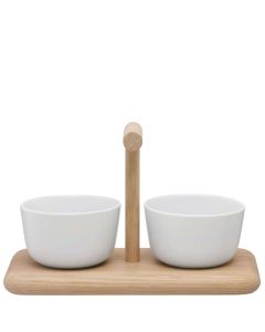 Dine Serveerplank met 2 Schalen Diep