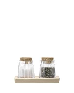 Gio Line Voorraadpot 8,5 cm met Serveerplank Set van 2 Stuks