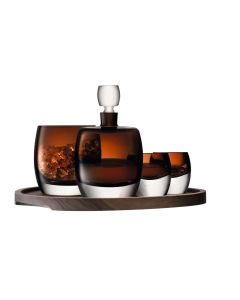 Whisky Club Connoisseur Set met Dienblad Set van 4 Stuks