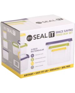 Opbergbox Seal It Stapelbaar Set van 3 Stuks