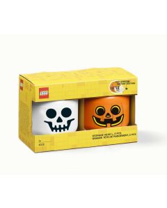 Opbergbox Hoofd Pompoen en Skelet Groot Set van 2 Stuks