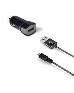 Turbo Autolader USB 2,4A en Kabel USB USB-Micro