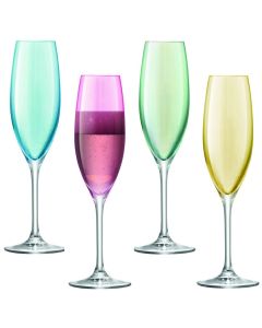 Polka Champagne Flute 225 ml Set van 4 Stuks Assorti