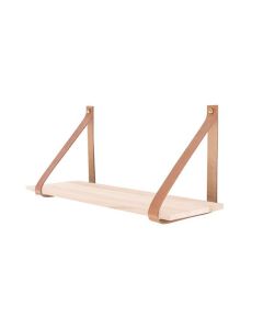 Hout Shelfie Boekenplank met Leerbanden 20 x 60 cm