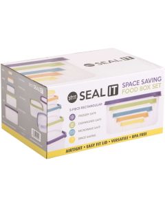 Opbergbox Seal It Stapelbaar Set van 5 Stuks