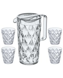 Crystal Karaf 1,6 liter met 4 Bekers van 250 ml