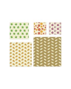 Bijenwasdoek Set van 5 Stuks Assorti