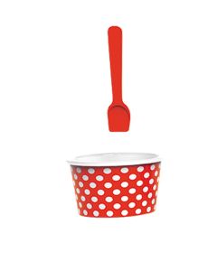 Dotty Ijsbak met Lepel Ø 8 cm Set van 2 Stuks