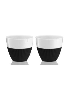 Anytime wit/zwart Theekop 300 ml Set van 2 Stuks