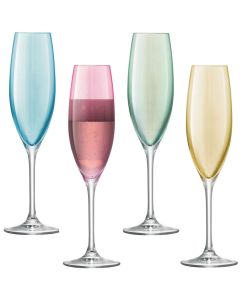 Polka Champagne Flute 225ml Set van 4 Stuks Assorti