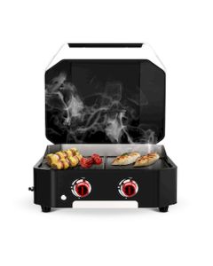 Plancha 600 met Deksel en 2 Branders 65 cm 30Mbar 6.4KW