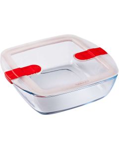 Cook & Heat Voedselcontainer Vierkant met Deksel 25 x 22cm