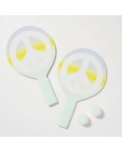 Kids Outdoor Playtime Mini Beach Tennis Peace Sign