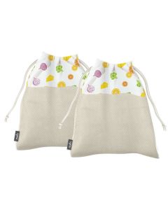Eco Friendly Vershoudzak Klein Set van 2 Stuks Fruit & Vegetable