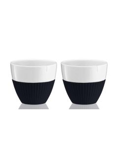 Anytime Theekop wit/blauw 300 ml Set van 2 Stuks