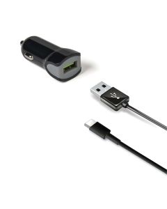 Turbo Autolader USB 2,4A en Kabel USB USB-C
