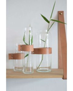 Drinken Waterglas wrap Me met Lederen Band