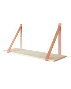 Hout Shelfie Boekenplank met Leerbanden 30 x 100 cm