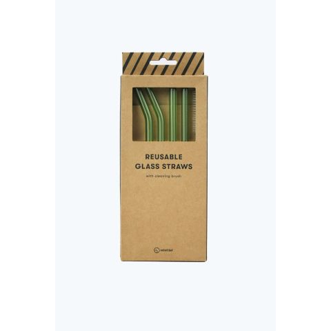 Rietje van Glas Set van 4 Stuks