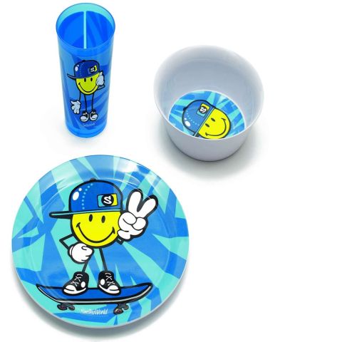 Smiley Junior Boy Dinerset Set van 3 Stuks