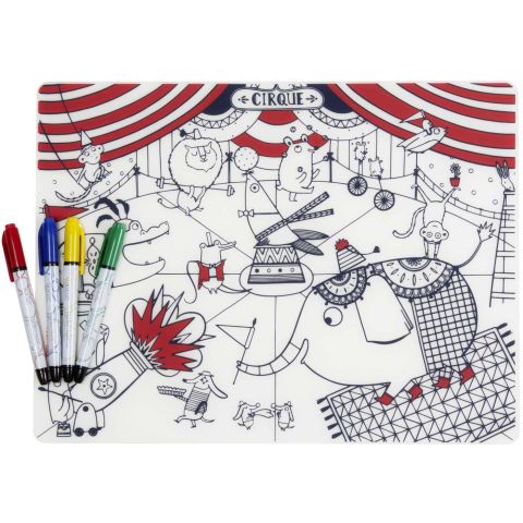 Kinderen Placemat Mark-Mat Circus + 4 Markers