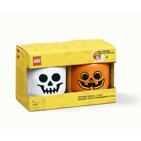 Opbergbox Hoofd Pompoen en Skelet Groot Set van 2 Stuks