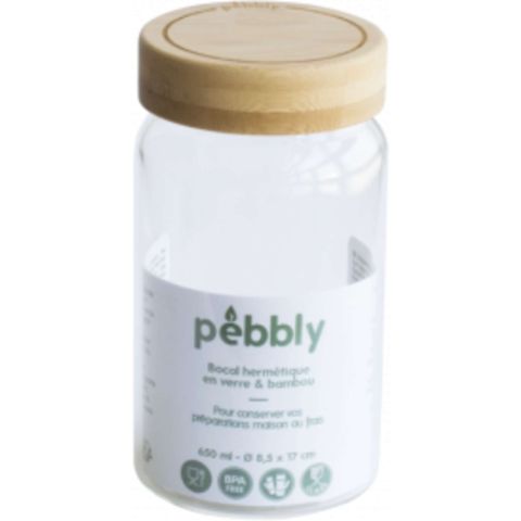 Voorraadpot Rond met Bamboe Deksel 650 ml