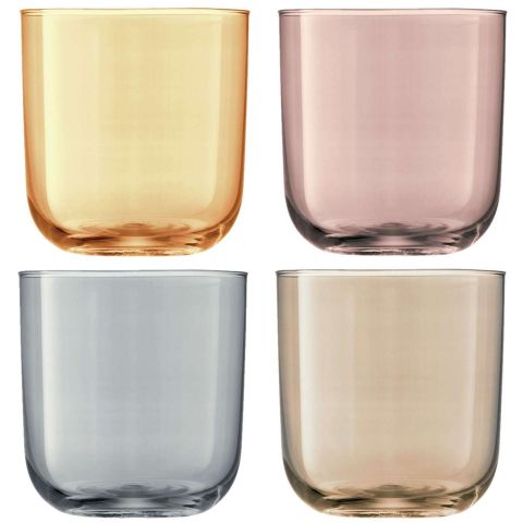 Polka Water Glas 420ml Set van 4 Stuks Assorti