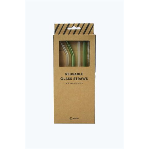 Rietje van Glas Set van 4 Stuks