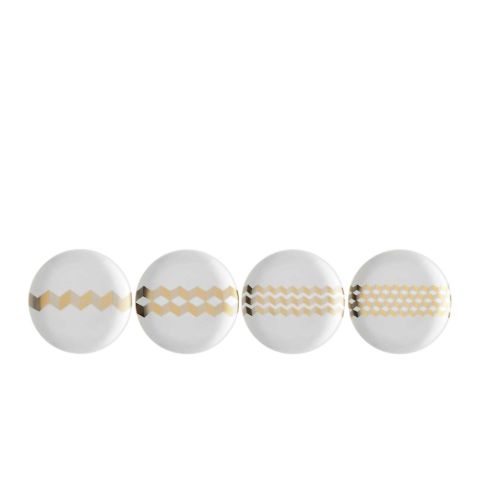 Chevron Theebord ø 16 cm Set van 4 Stuks