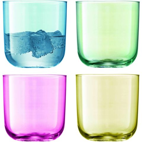Polka Tumbler Glas 420 ml Set van 4 Stuks Assorti