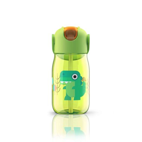Drinkbeker Kids Flip met Rietje 415 ml Dino
