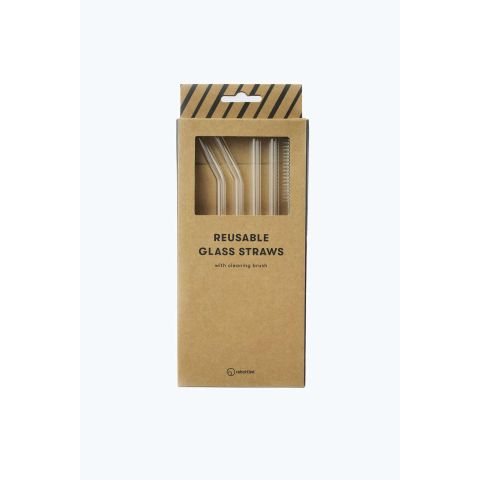 Rietje van Glas Set van 4 Stuks