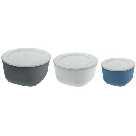 Connect Box Schaal met Deksel Organic Set van 3 Stuks