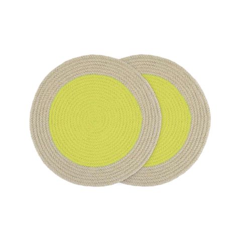 Placemat Lime Katoen Set van 2 Stuks