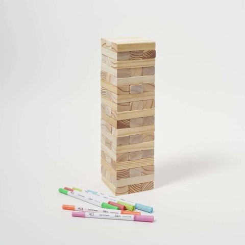 Games Wooden Jenga met Stiften Majorelle