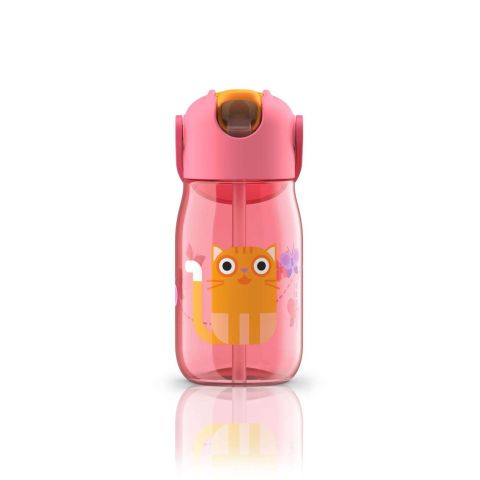 Drinkbeker Kids Flip met Rietje 415 ml Cat