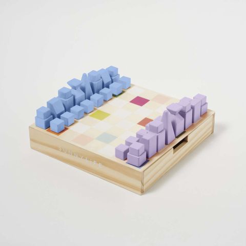 Games Wooden Schaken en Dammen Majorelle