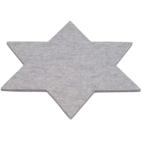 Onderzetter Vilt Ster 15 cm. Grey mel.