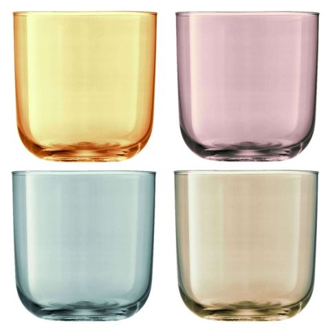 Polka Tumbler Glas 420 ml Set van 4 Stuks Assorti